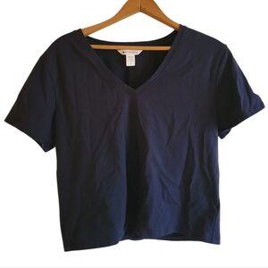 ATHLETA Essential V-Neck Tee Small Navy